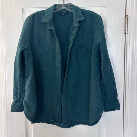 Madewell Tops - Madewell Dark Teal/Green Button-Up Shirt Jacket
